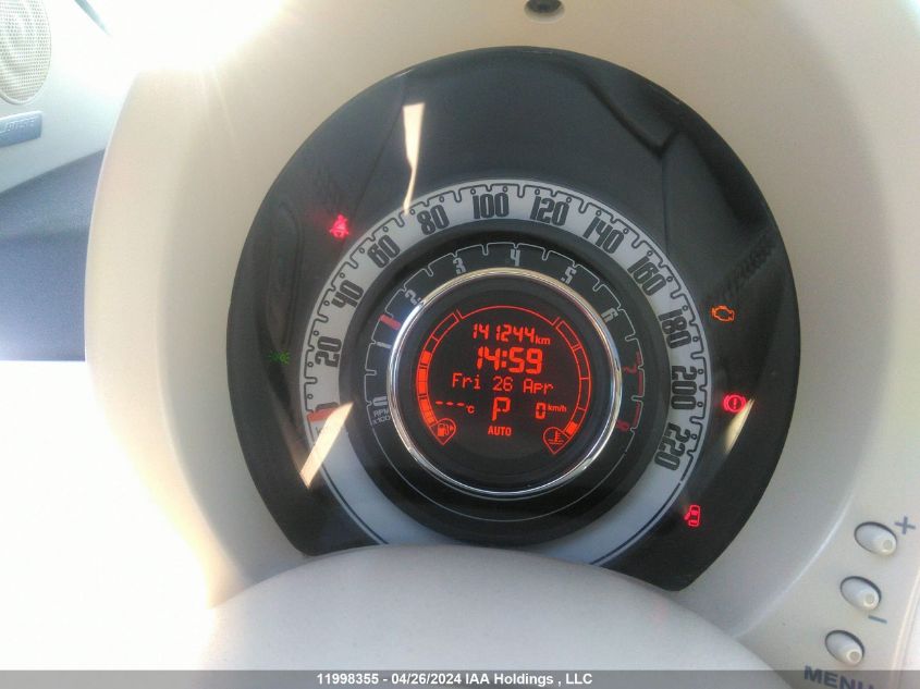 2012 Fiat 500 VIN: 3C3CFFCR1CT332128 Lot: 11998355