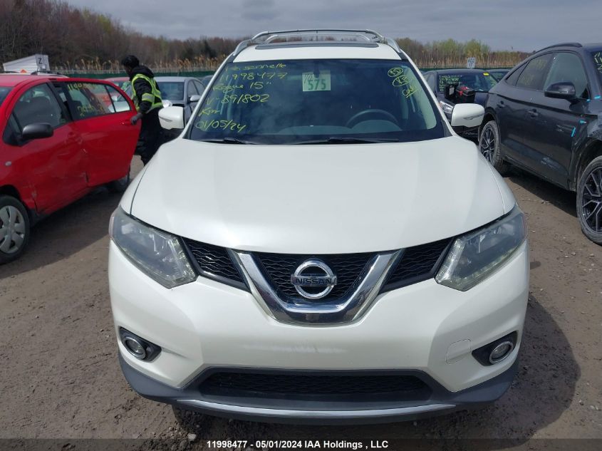 2015 Nissan Rogue S/Sl/Sv VIN: 5N1AT2MV6FC891802 Lot: 11998477