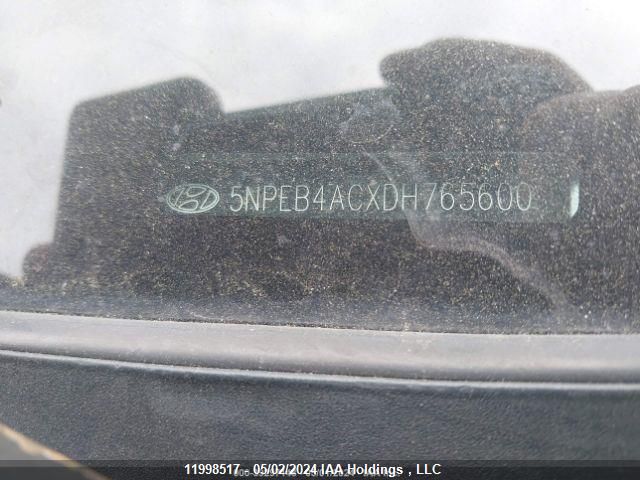 2013 Hyundai Sonata Gl VIN: 5NPEB4ACXDH765600 Lot: 11998517