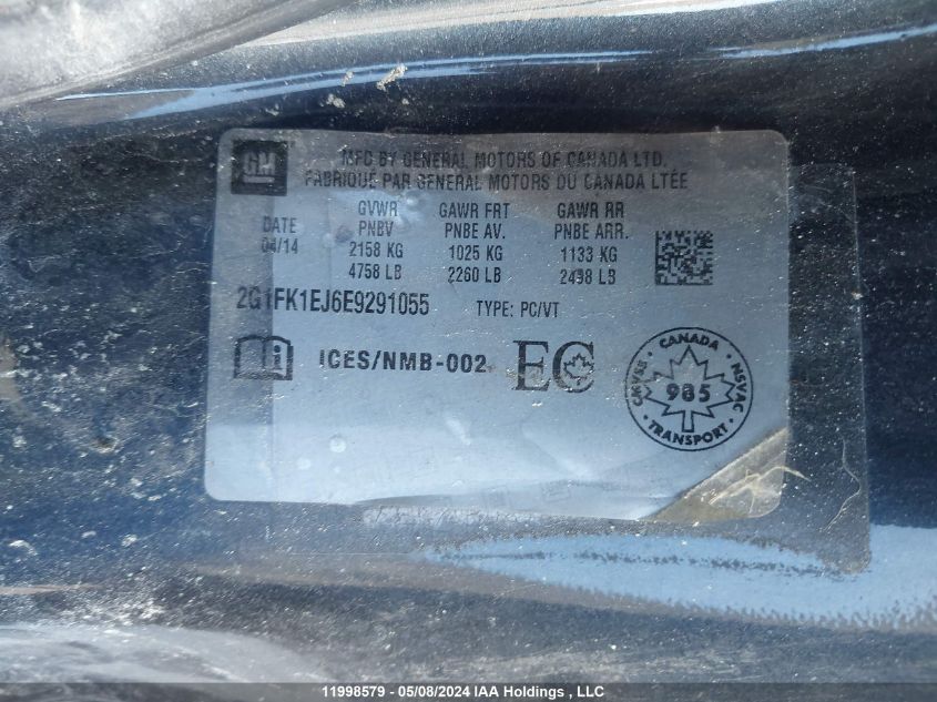 2014 Chevrolet Camaro VIN: 2G1FK1EJ6E9291055 Lot: 11998579