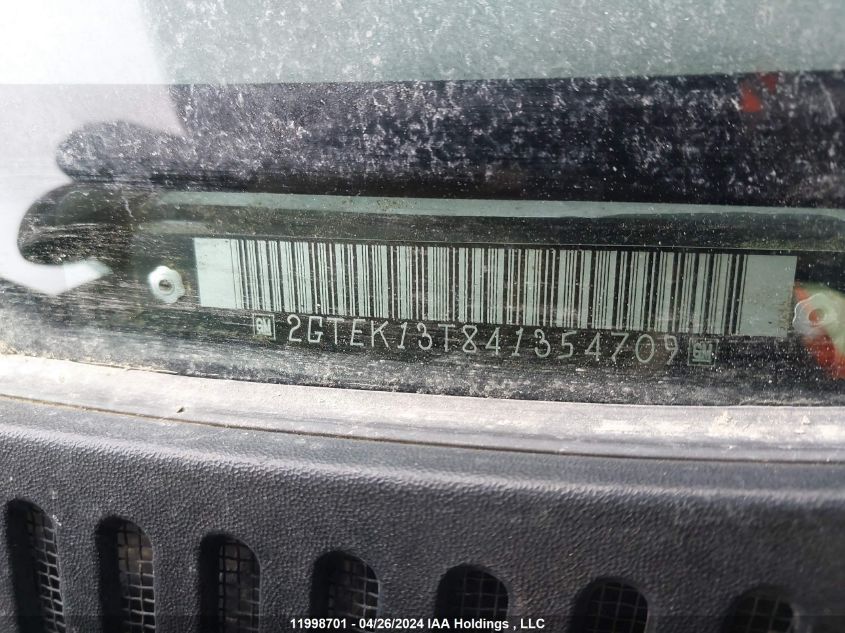 2004 GMC Sierra 1500 VIN: 2GTEK13T841354709 Lot: 11998701