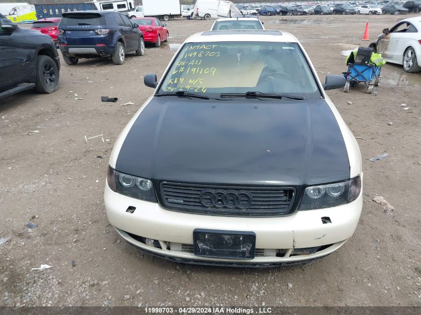 1998 Audi A4 VIN: WAUCB28D1WA191101 Lot: 11998703