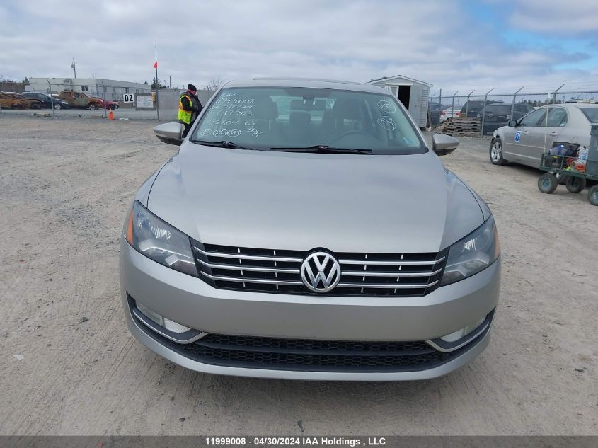 2012 Volkswagen Passat VIN: 1VWCN7A34CC097803 Lot: 11999008