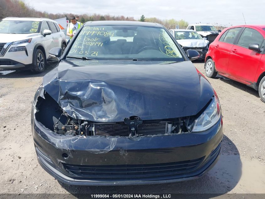 2016 Volkswagen Golf VIN: 3VW217AU7GM058191 Lot: 11999084