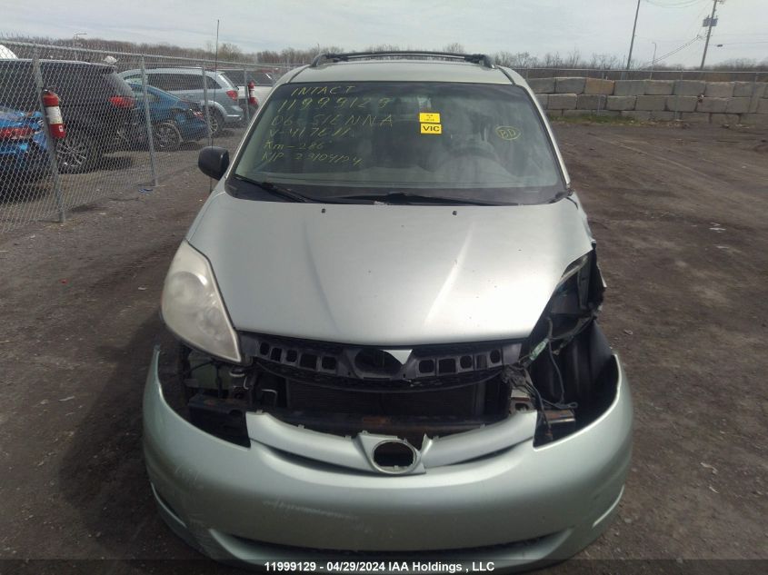 2006 Toyota Sienna VIN: 5TDZA29C26S417011 Lot: 11999129