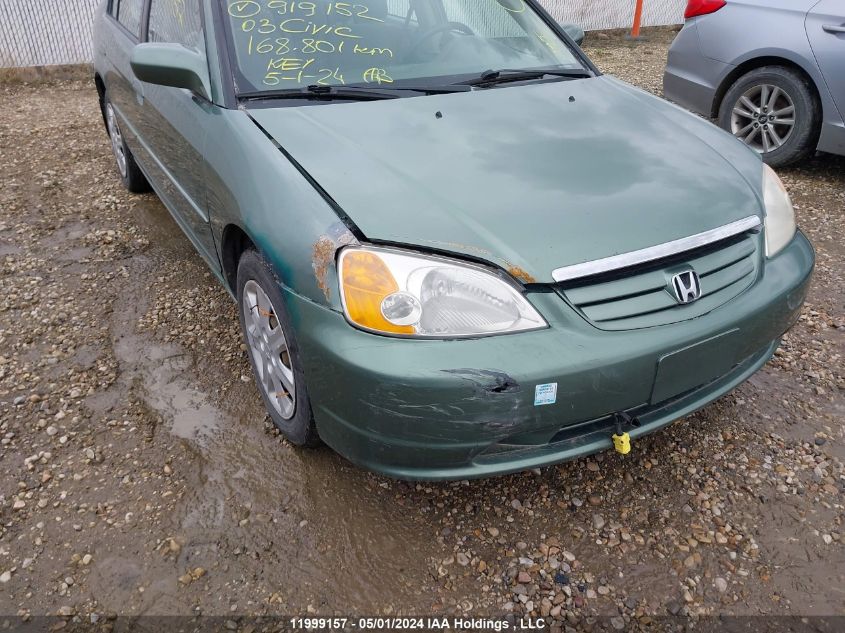 2003 Honda Civic Sdn VIN: 2HGES166X3H919152 Lot: 11999157