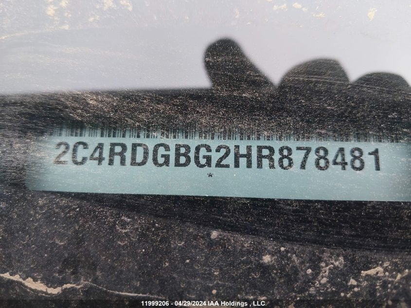 2017 Dodge Grand Caravan Se VIN: 2C4RDGBG2HR878481 Lot: 11999206