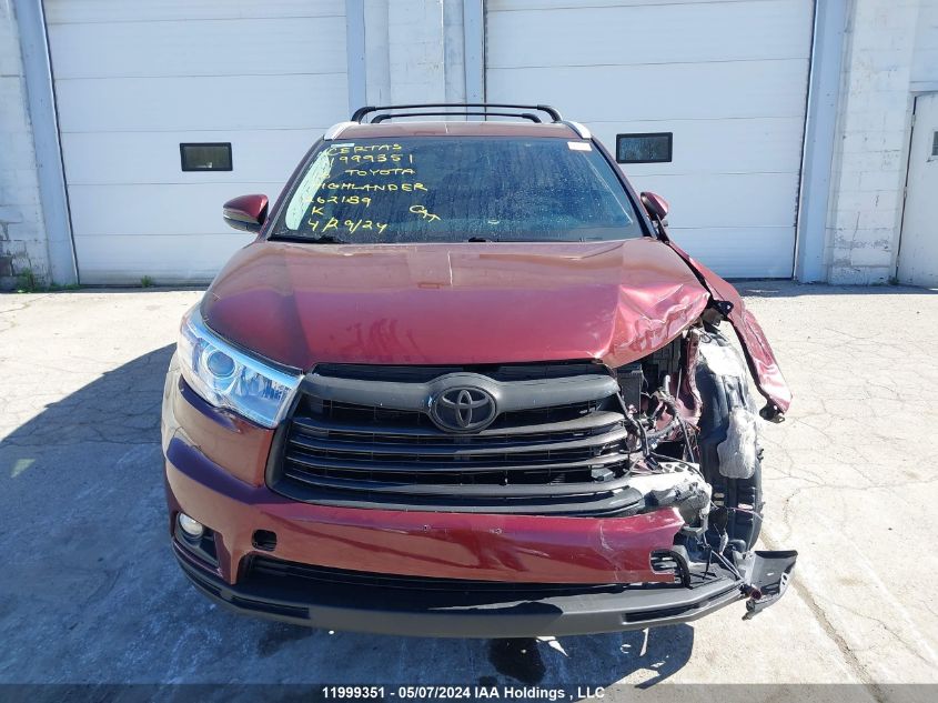 2016 Toyota Highlander Xle VIN: 5TDJKRFH6GS262189 Lot: 11999351