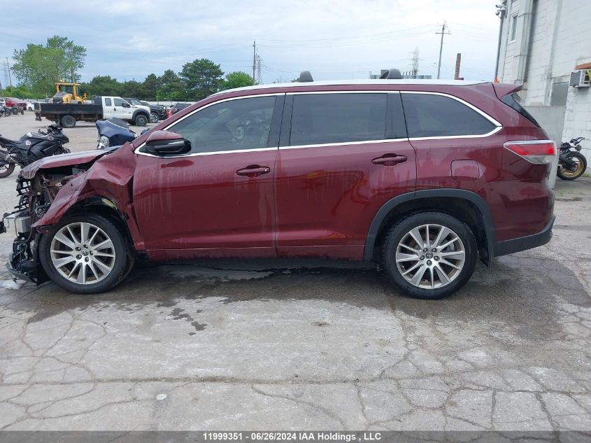 2016 Toyota Highlander Xle VIN: 5TDJKRFH6GS262189 Lot: 11999351