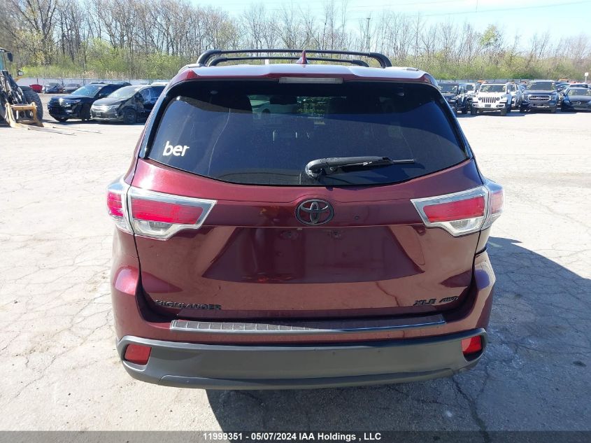 2016 Toyota Highlander Xle VIN: 5TDJKRFH6GS262189 Lot: 11999351