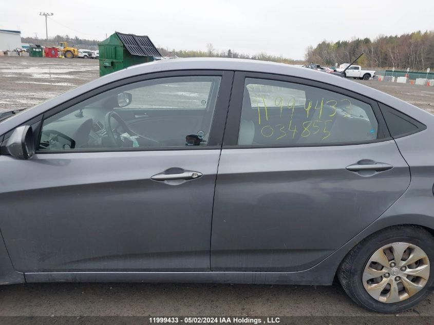 2016 Hyundai Accent Se VIN: KMHCT4AEXGU034855 Lot: 11999433