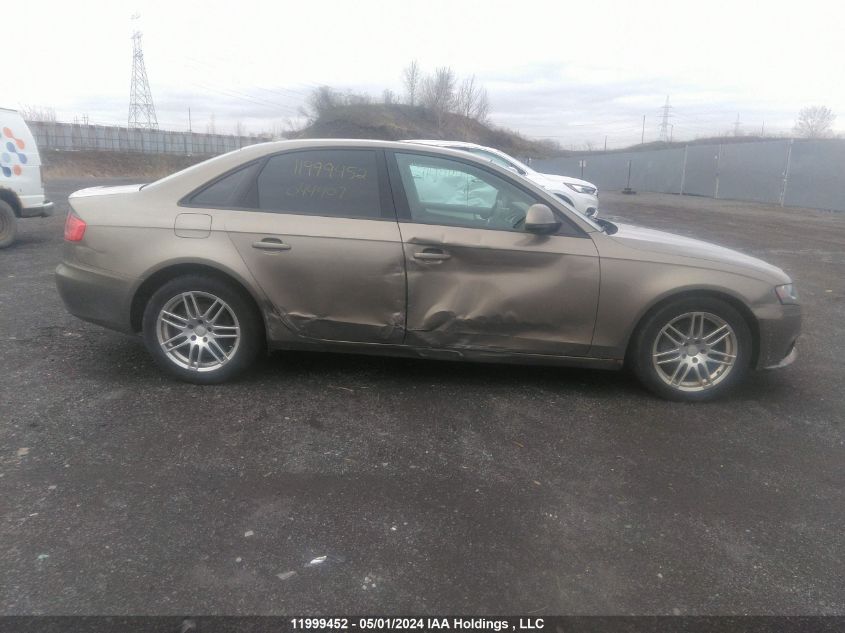 2009 Audi A4 VIN: WAUJF68K59N044407 Lot: 11999452