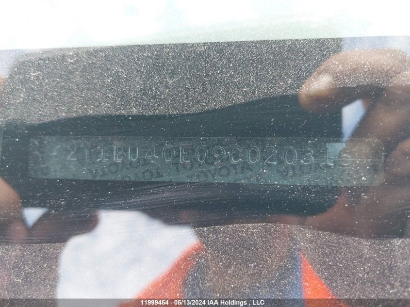 2009 Toyota Corolla S/Le/Xle VIN: 2T1BU40E09C020316 Lot: 11999454