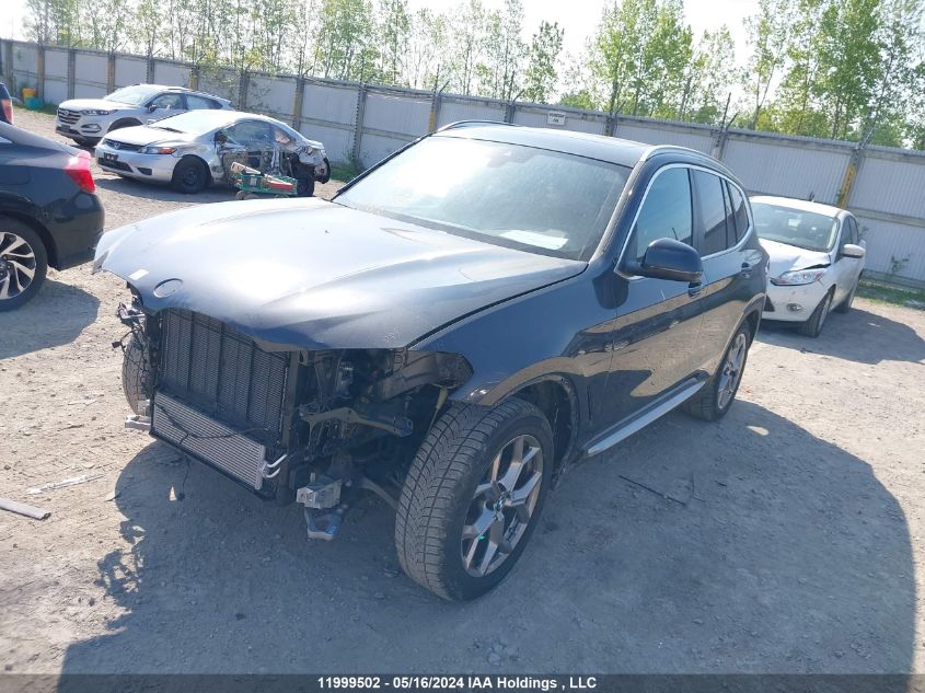 2022 BMW X3 VIN: 5UX53DP0XN9J19752 Lot: 11999502