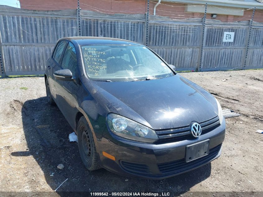 2010 Volkswagen Golf VIN: WVWCA7AJXAW178796 Lot: 11999542