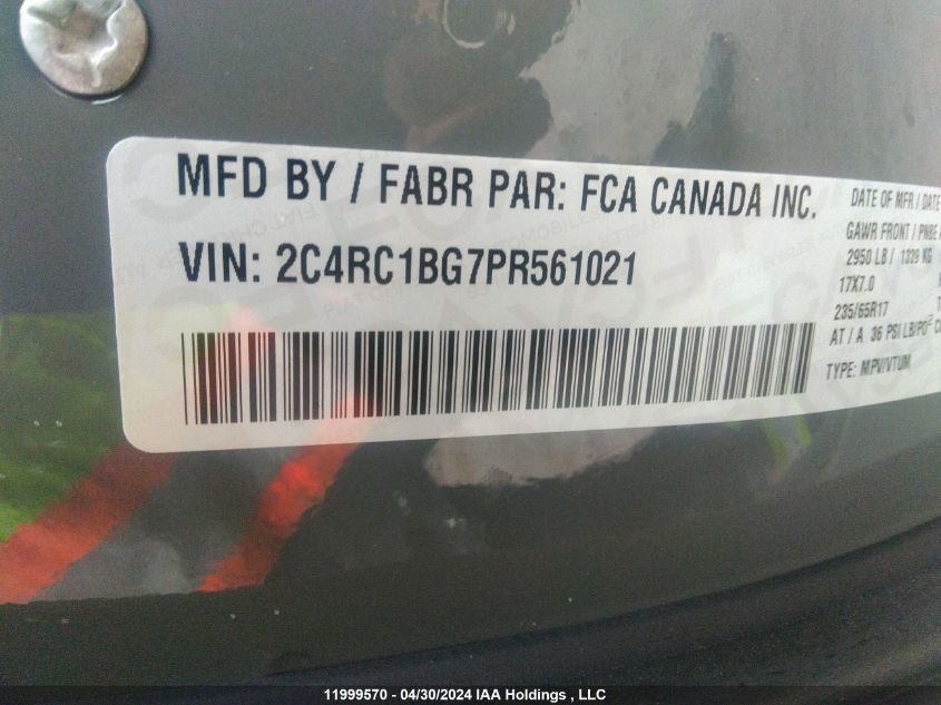 2023 Chrysler Pacifica Touring L VIN: 2C4RC1BG7PR561021 Lot: 11999570