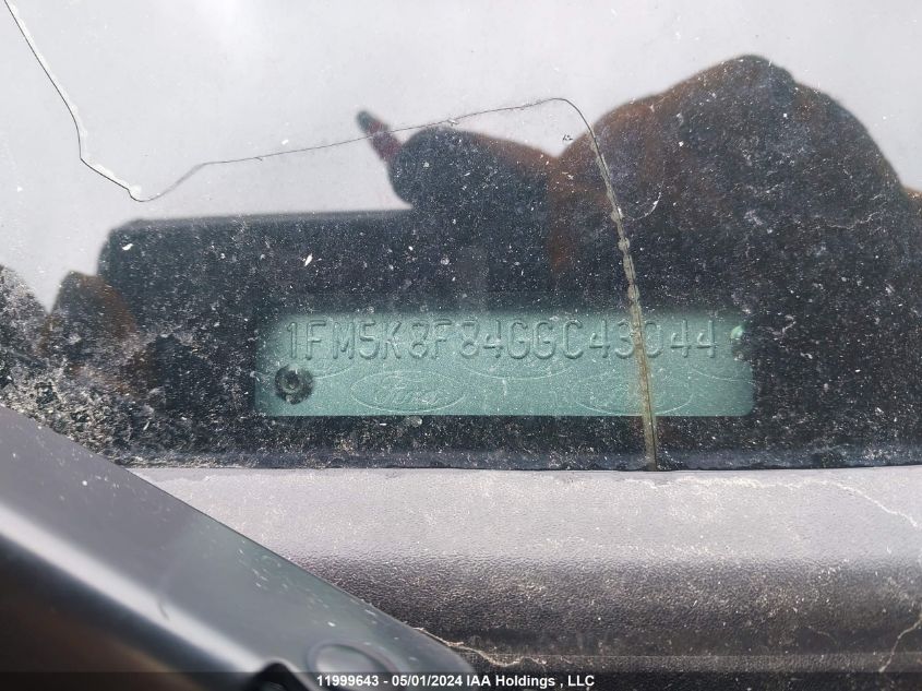 2016 Ford Explorer Limited VIN: 1FM5K8F84GGC43044 Lot: 11999643