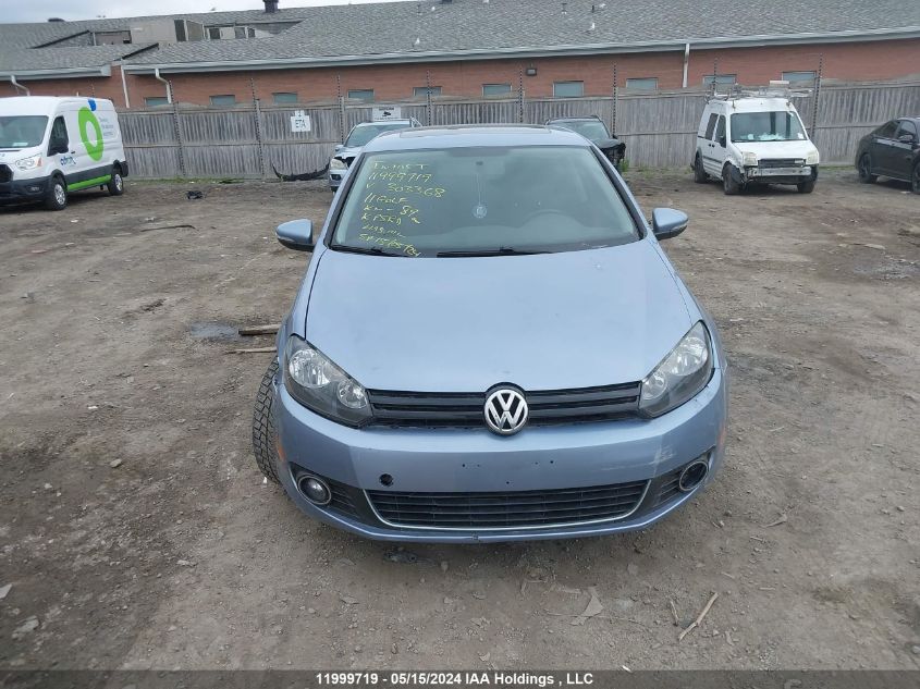 2011 Volkswagen Golf VIN: WVWBA7AJ6BW303368 Lot: 11999719