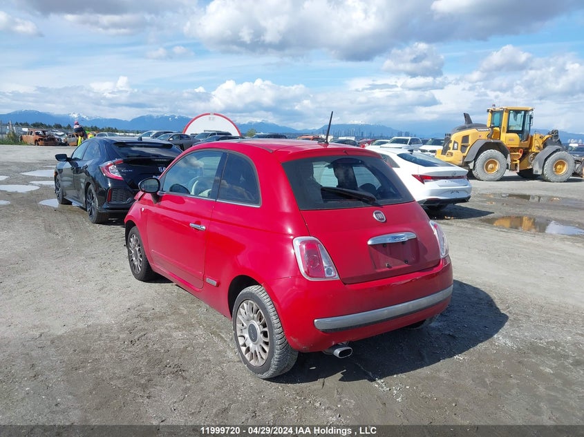 2012 Fiat 500 Lounge VIN: 3C3CFFCR8CT332062 Lot: 11999720