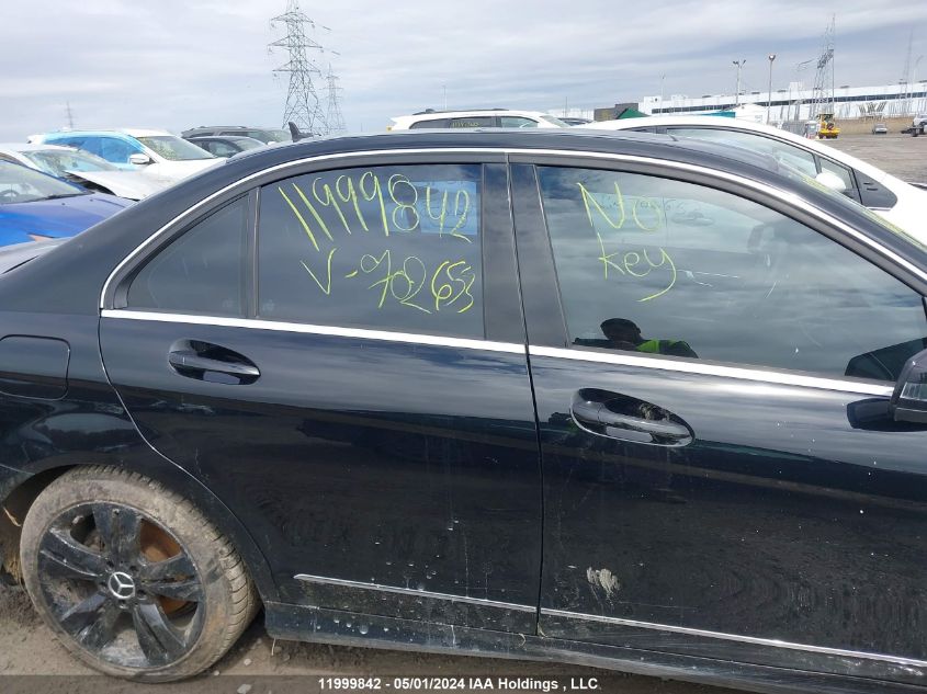 2012 Mercedes-Benz C-Class VIN: WDDGF8BB5CA702653 Lot: 11999842