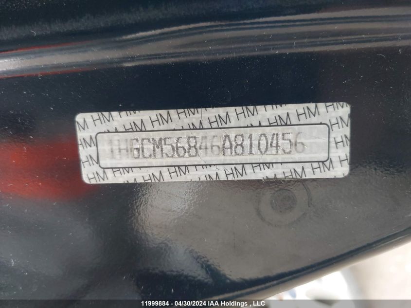 2006 Honda Accord Sdn VIN: 1HGCM56846A810456 Lot: 11999884