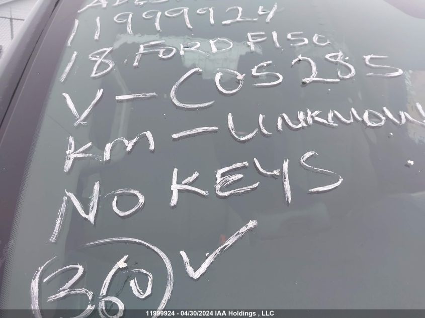 2018 Ford F150 Supercrew VIN: 1FTEW1E56JFC05285 Lot: 11999924