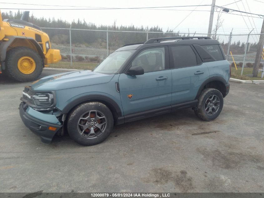 2021 Ford Bronco Sport Badlands VIN: 3FMCR9D94MRA22570 Lot: 12000079