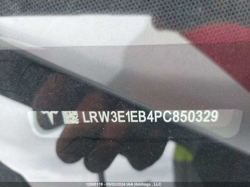 2023 Tesla Model 3 VIN: LRW3E1EB4PC850329 Lot: 12000119