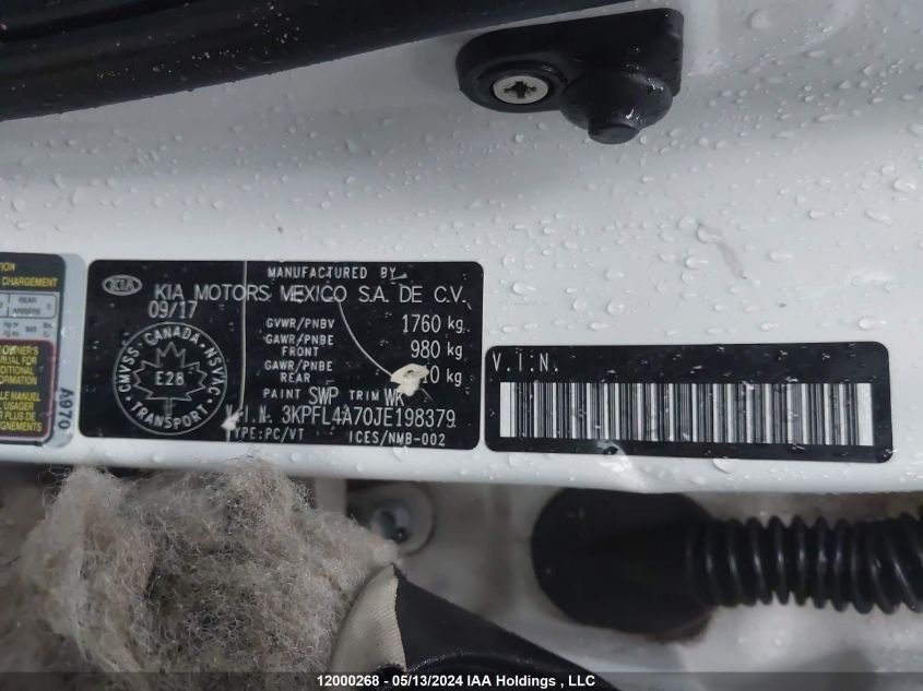 2018 Kia Forte VIN: 3KPFL4A70JE198379 Lot: 12000268