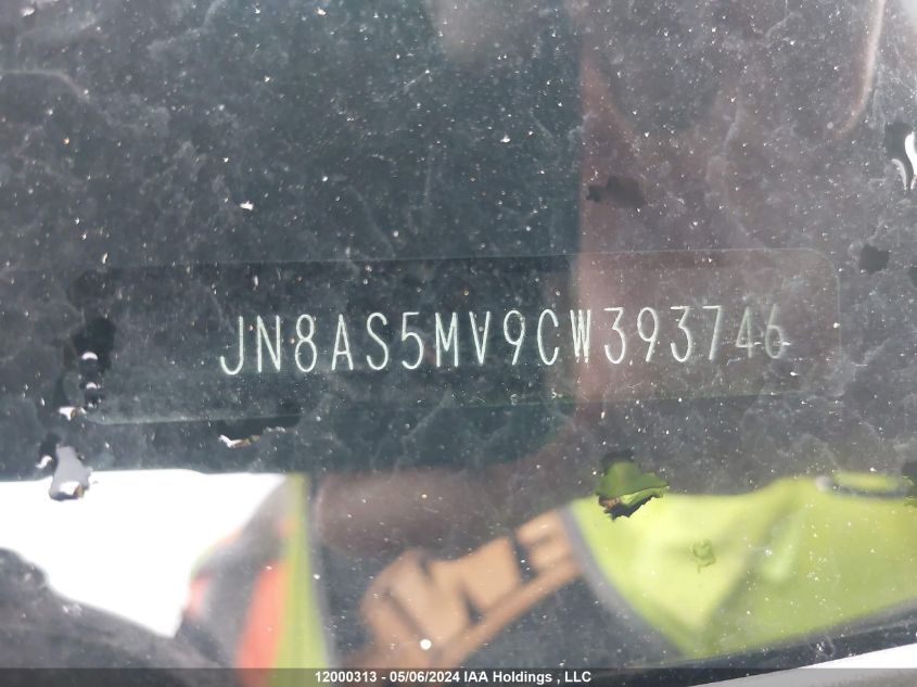 2012 Nissan Rogue VIN: JN8AS5MV9CW393746 Lot: 12000313