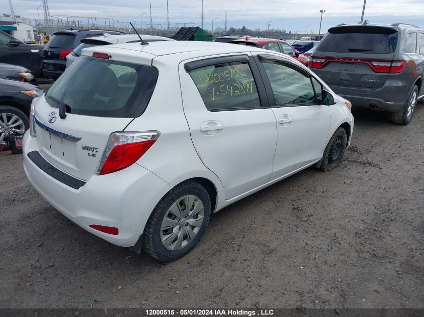 2013 Toyota Yaris Le VIN: JTDKTUD31DD542394 Lot: 12000515