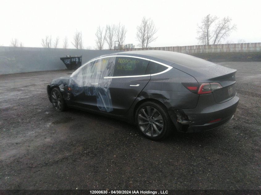 2019 Tesla Model 3 VIN: 5YJ3E1EA4KF411332 Lot: 12000630