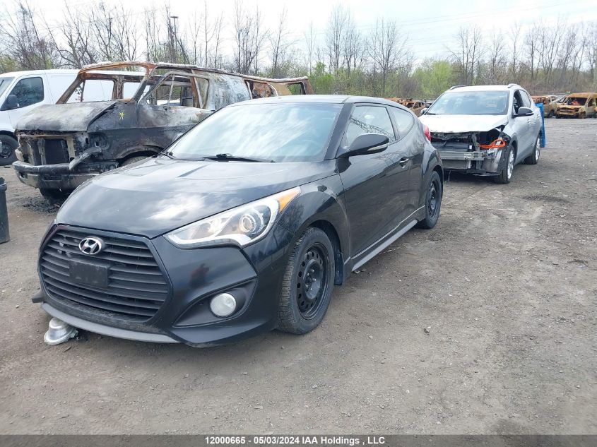 2014 Hyundai Veloster Turbo VIN: KMHTC6AEXEU192556 Lot: 12000665