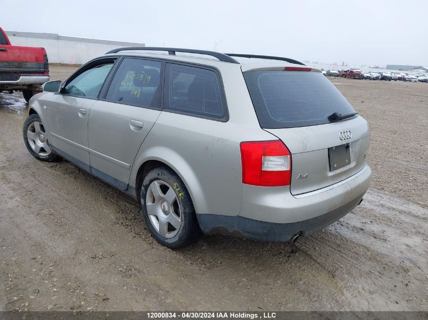 2004 Audi A4 VIN: WAUVC68E24A043901 Lot: 12000834