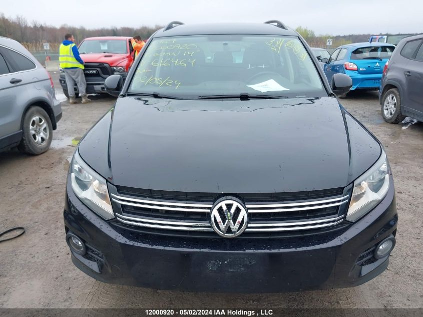 2014 Volkswagen Tiguan VIN: WVGKV3AX9EW616464 Lot: 12000920