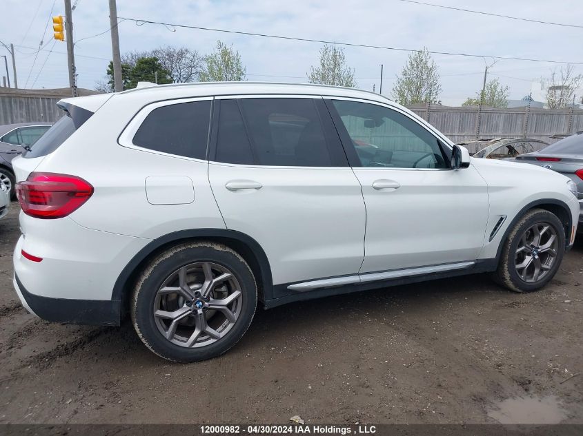 2021 BMW X3 VIN: 5UXTS1C09M9H40853 Lot: 12000982