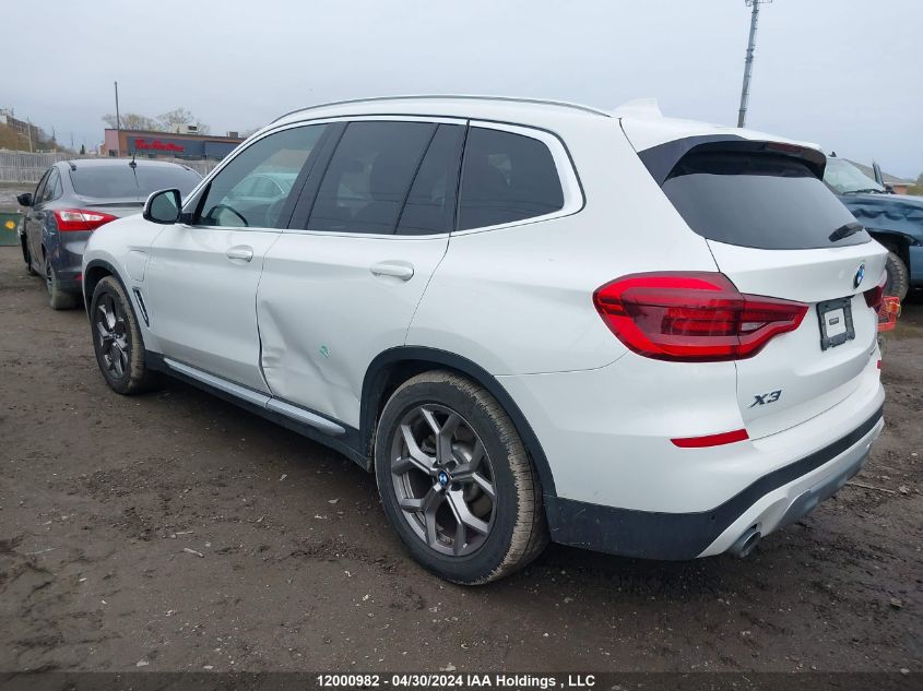 2021 BMW X3 VIN: 5UXTS1C09M9H40853 Lot: 12000982