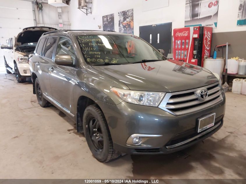 2012 Toyota Highlander Se VIN: 5TDBK3EH8CS102909 Lot: 12001059