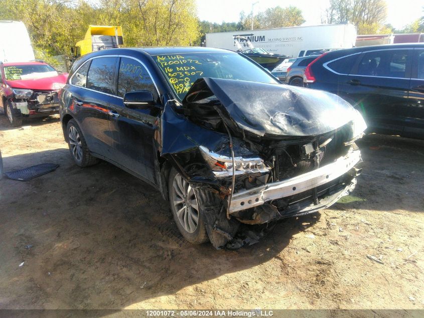 2016 Acura Mdx VIN: 5FRYD4H45GB503507 Lot: 12001072