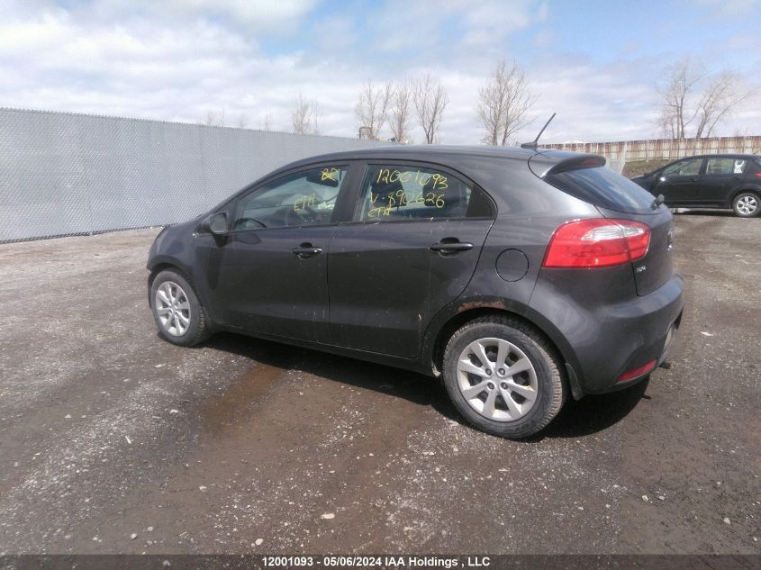 2013 Kia Rio VIN: KNADM5A32D6890626 Lot: 12001093