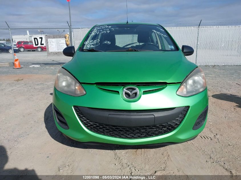 2011 Mazda Mazda2 VIN: JM1DE1HY6B0109259 Lot: 12001098