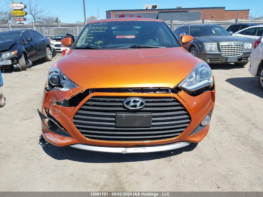 2013 Hyundai Veloster Turbo VIN: KMHTC6AE0DU180401 Lot: 12001101