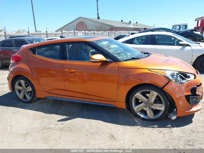 2013 Hyundai Veloster Turbo VIN: KMHTC6AE0DU180401 Lot: 12001101