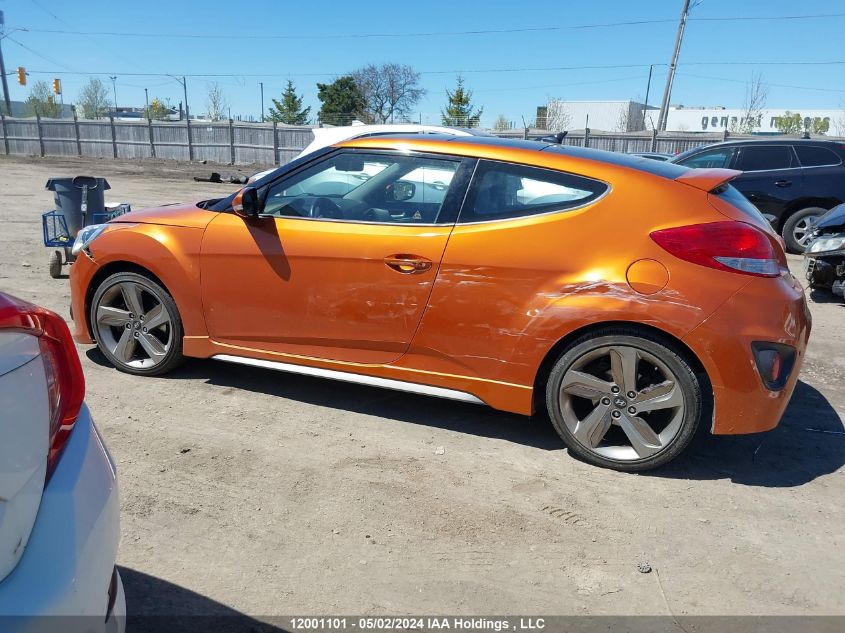 2013 Hyundai Veloster Turbo VIN: KMHTC6AE0DU180401 Lot: 12001101