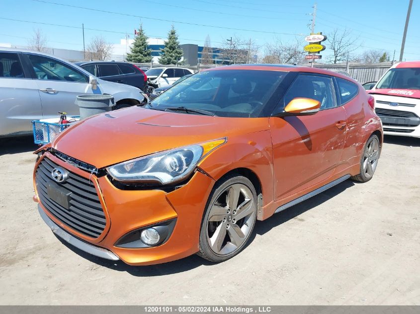 2013 Hyundai Veloster Turbo VIN: KMHTC6AE0DU180401 Lot: 12001101