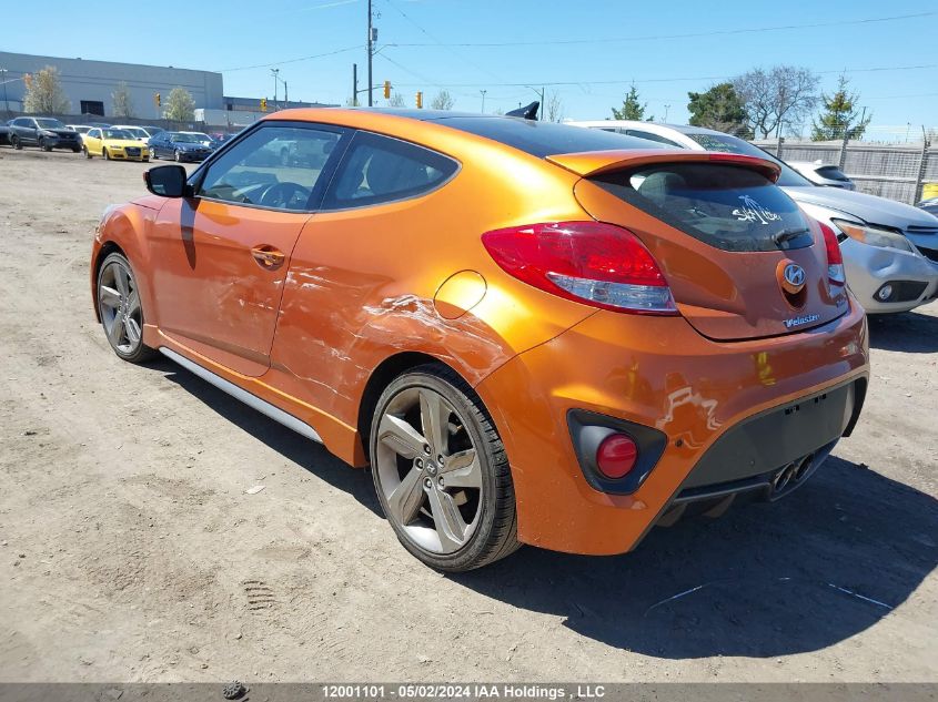 2013 Hyundai Veloster Turbo VIN: KMHTC6AE0DU180401 Lot: 12001101