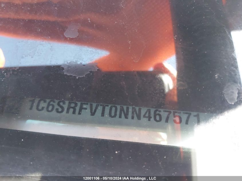 2022 Ram 1500 Sport VIN: 1C6SRFVT0NN467571 Lot: 12001106