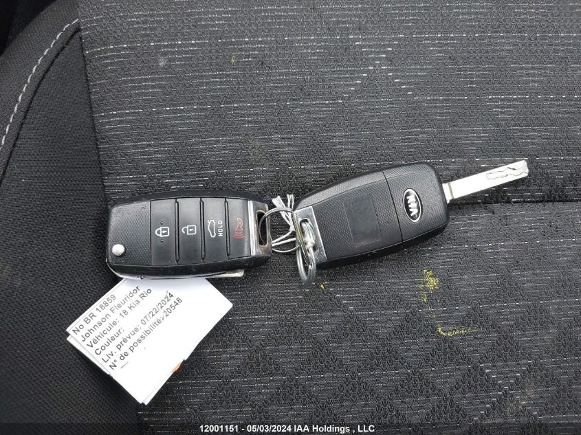 2018 Kia Rio 5-Door VIN: 3KPA25AB2JE037023 Lot: 12001151