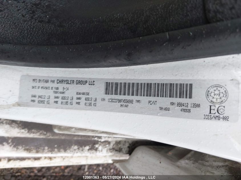 2015 Chrysler 200 VIN: 1C3CCCFB0FN550202 Lot: 12001363