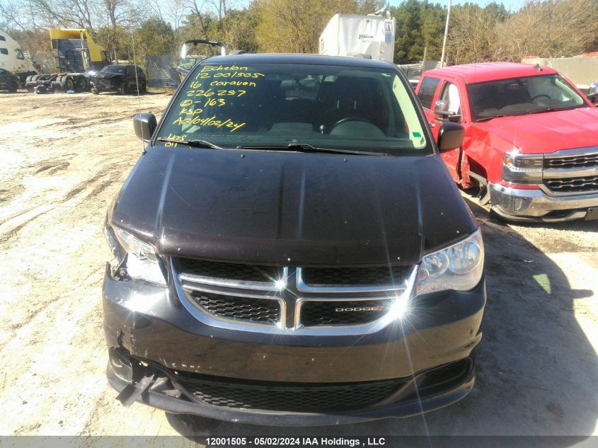 2016 Dodge Grand Caravan Se VIN: 2C4RDGBG5GR226257 Lot: 12001505